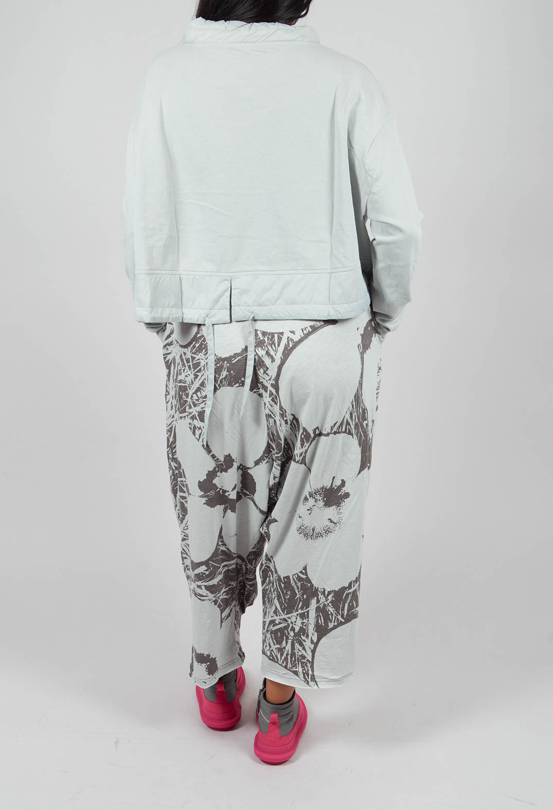 Jersey Balloon Trousers in Dark Grey Print - 3640108