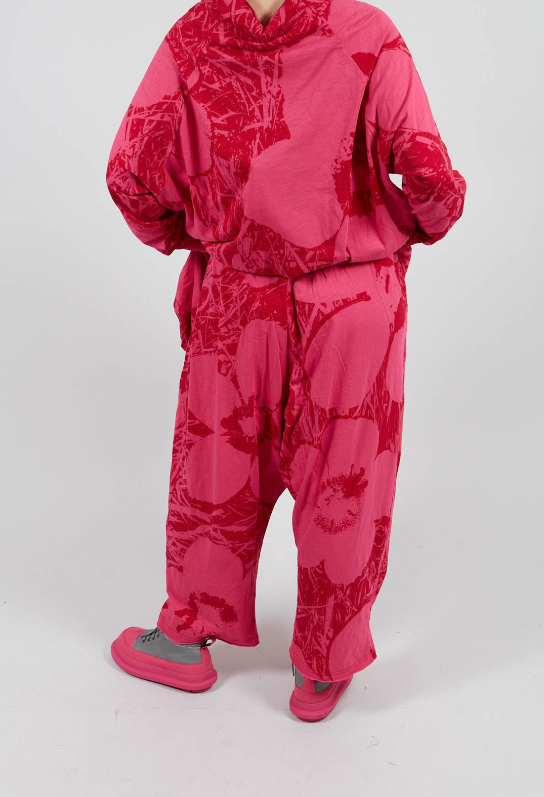 Jersey Balloon Trousers in Rose Print - 3640108
