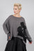 Oversized Jumper in Dark Grey with Blackflock - 3720702