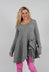 Jumper with Fabric Embellishment in Dark Grey - 3890705
