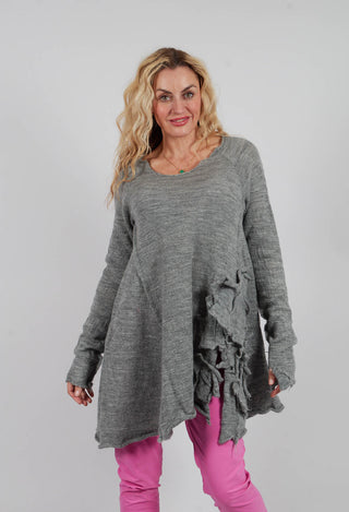 Jumper with Fabric Embellishment in Dark Grey - 3890705