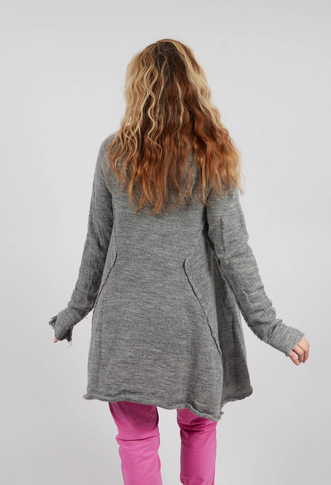 Jumper with Fabric Embellishment in Dark Grey - 3890705
