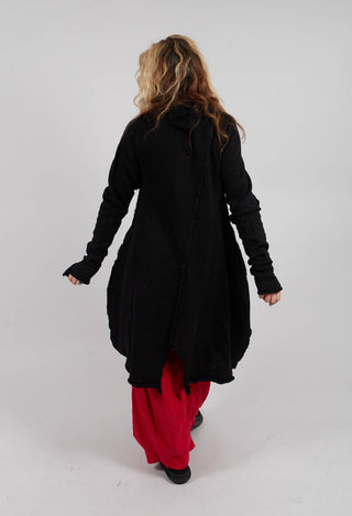Knitted Dress with Fabric Embellishment in Black - 3897007