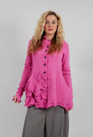 High Neck Cardigan with Fabric Embellishment in Lily - 3897109