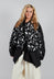 Zip Up Collarless Jacket in Black