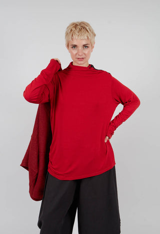 Polo Neck Jumper in Red