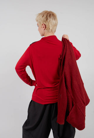 Polo Neck Jumper in Red