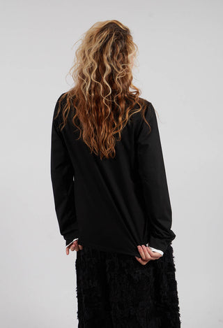 Neck Tie Cardigan in Black