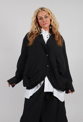 High Collar Jacket in Black