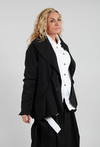 Tulip Hem Jacket in Black