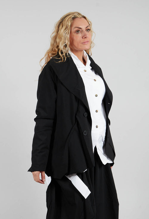 Tulip Hem Jacket in Black