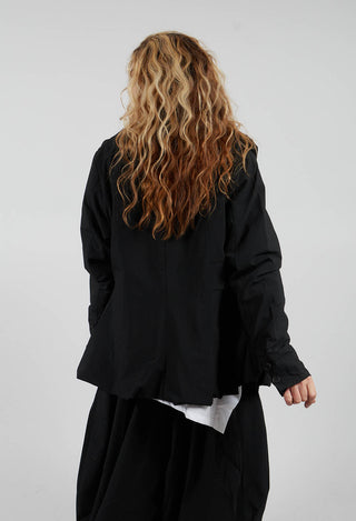 Tulip Hem Jacket in Black