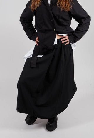 Button Waist Skirt in Black