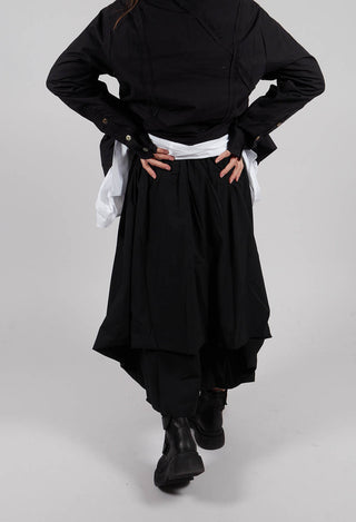 Button Waist Skirt in Black