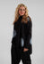 Slash Neck Patterned Jumper in Black