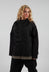 Collarless Zip Front Jacket in Black