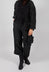 Cropped Trousers with Fabric Rose in Black
