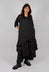 Long Sleeve Dress with Fabric Rose in Black