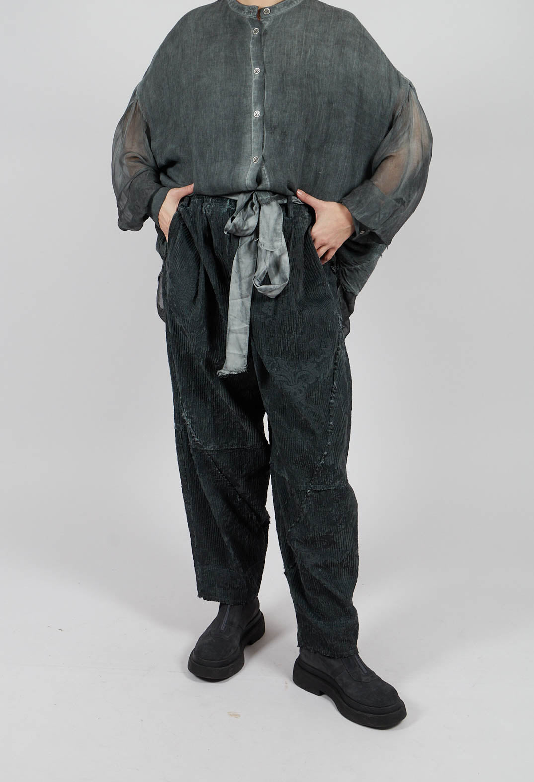 Tulip Trousers in Emerald Grey