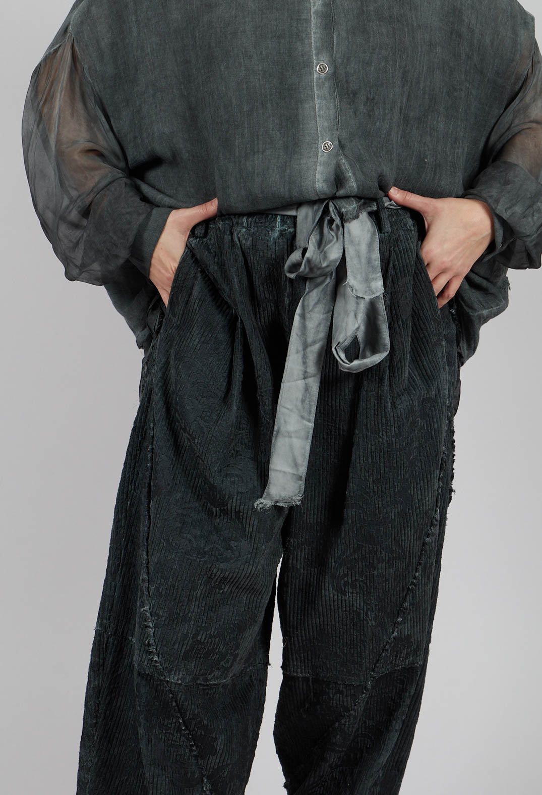 Tulip Trousers in Emerald Grey