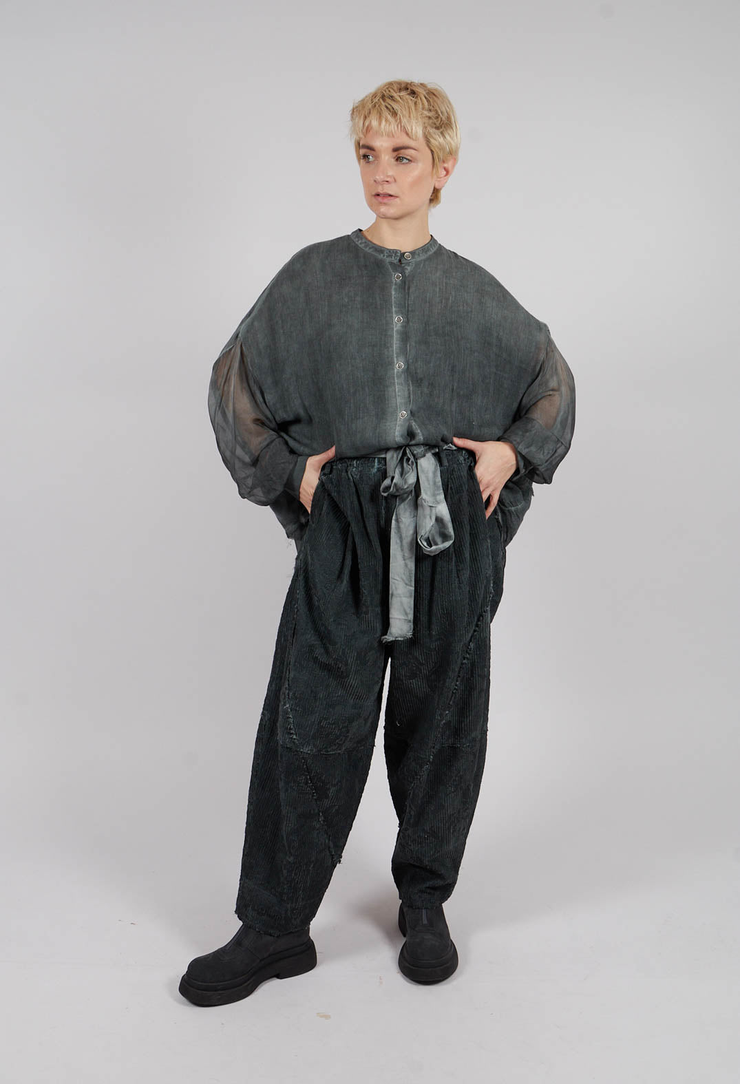 Tulip Trousers in Emerald Grey