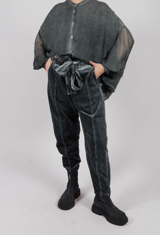Relaxed Fit Trousers in Emerald Grey