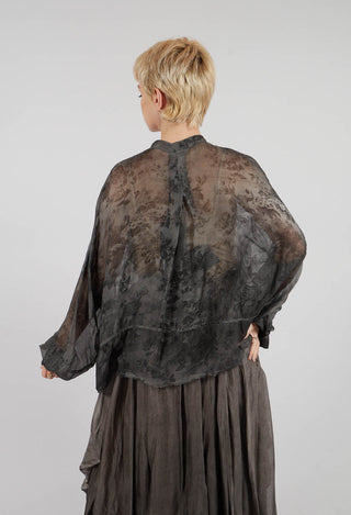 Boxy Shirt in Ash Grey Print
