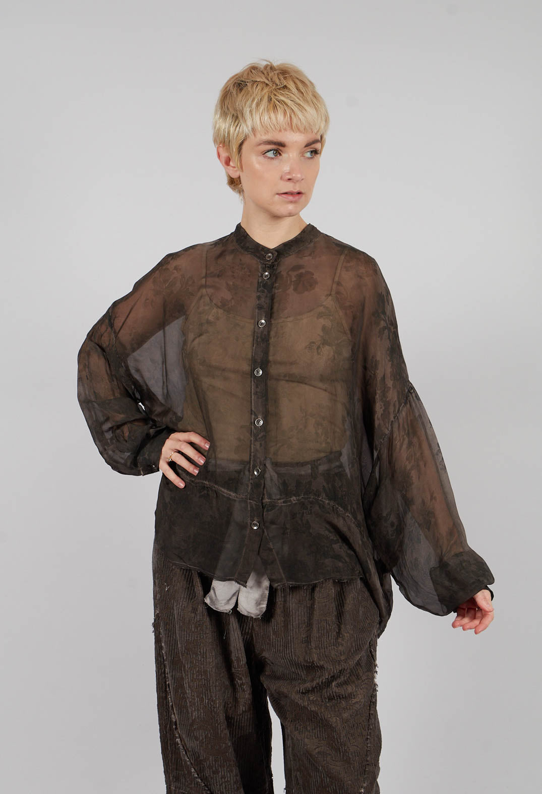 Boxy Shirt in Bengal Brown Print