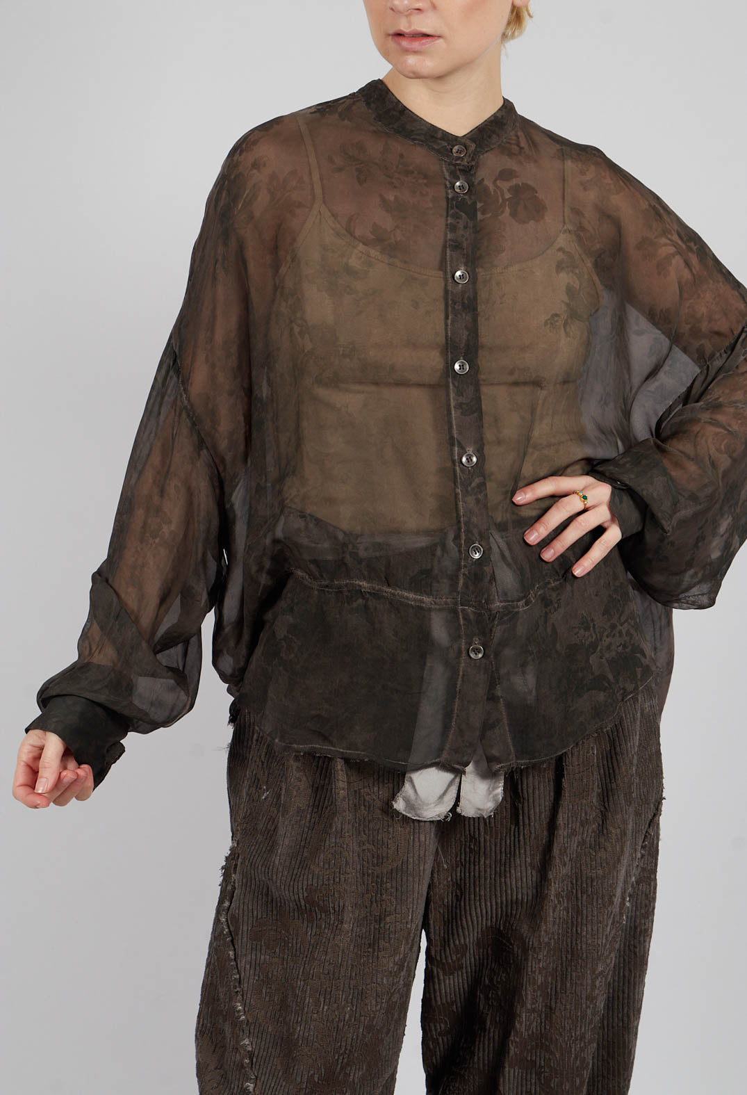 Boxy Shirt in Bengal Brown Print