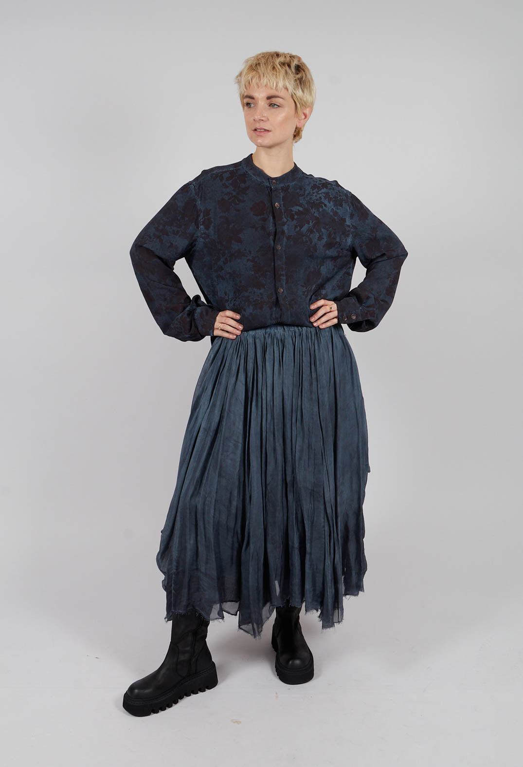 A-Line Skirt in Midnight Blue