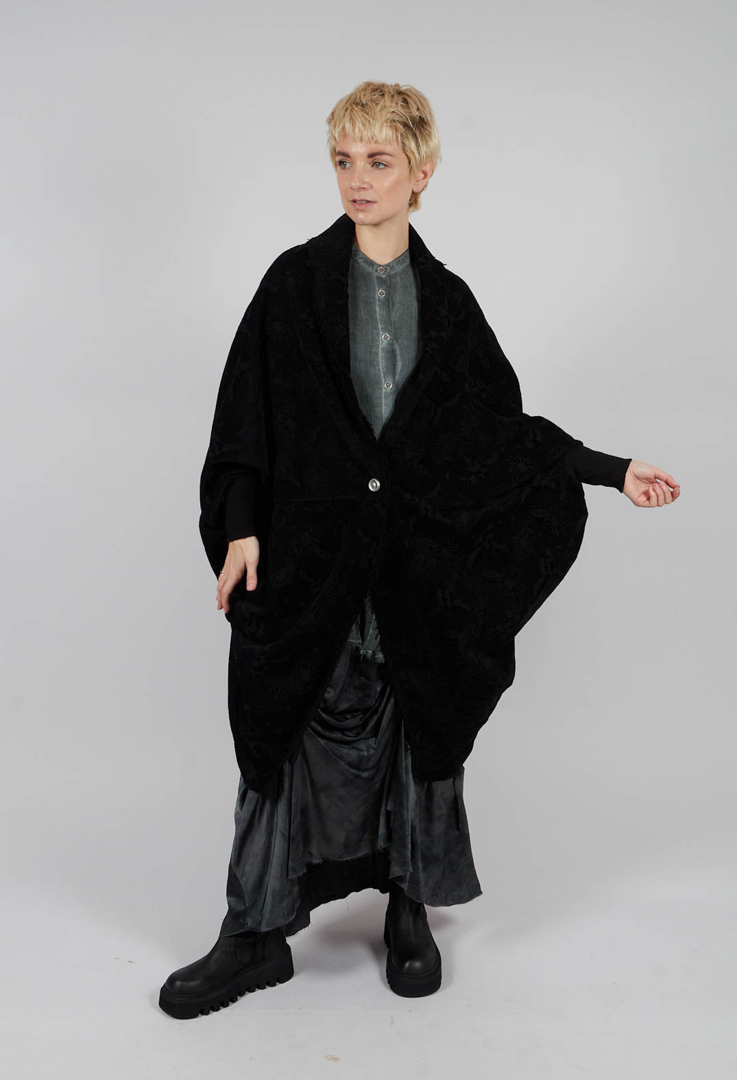 Long Over Coat in Black