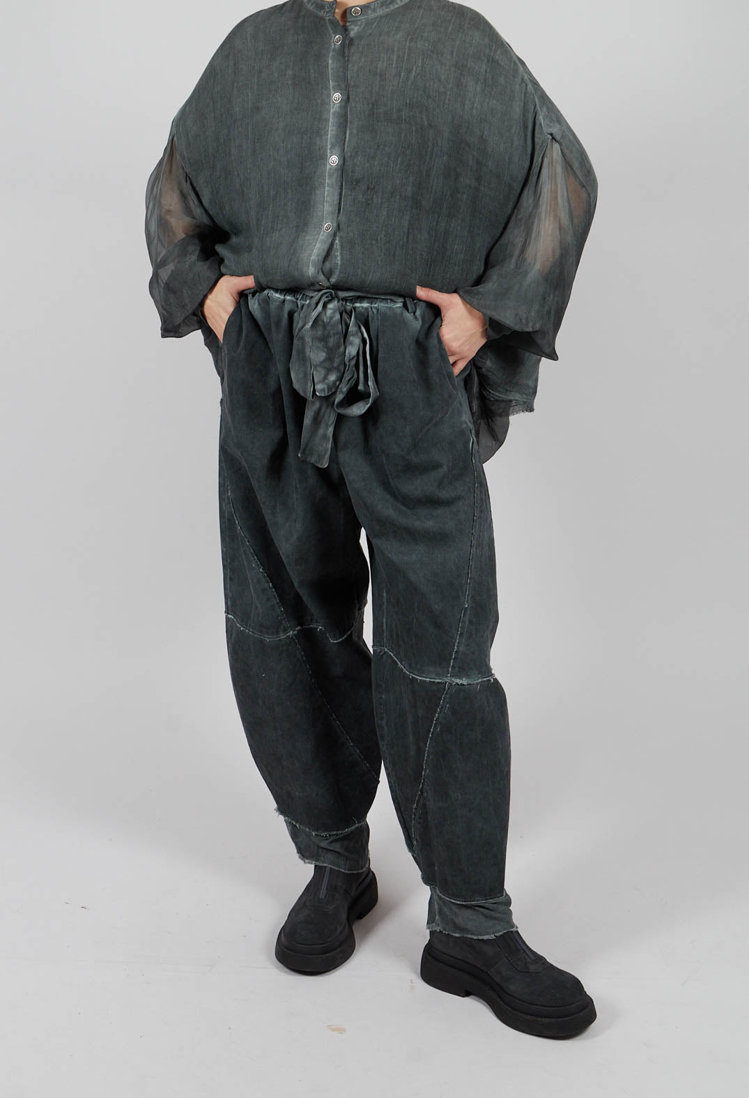 Harem Trousers in Emerald Grey