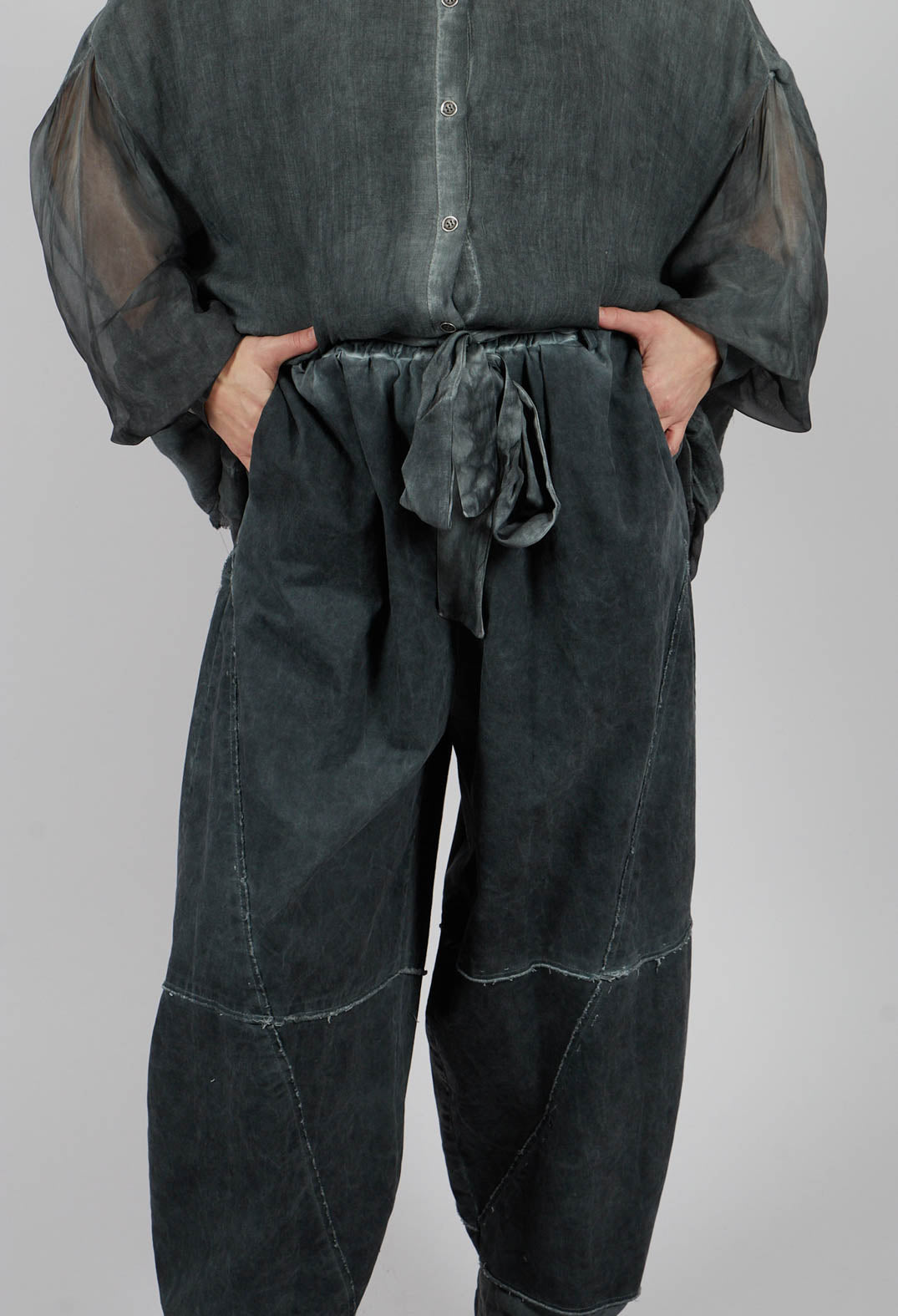 Harem Trousers in Emerald Grey