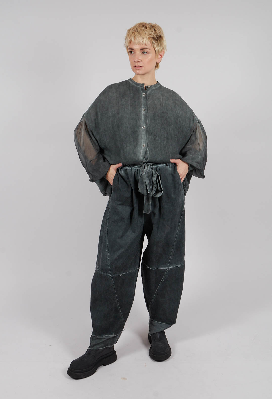 Harem Trousers in Emerald Grey