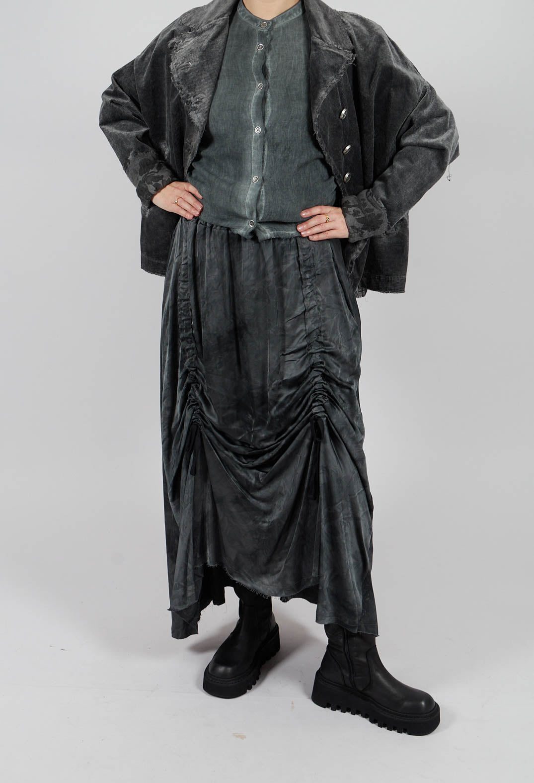Long Skirt in Emerald Grey