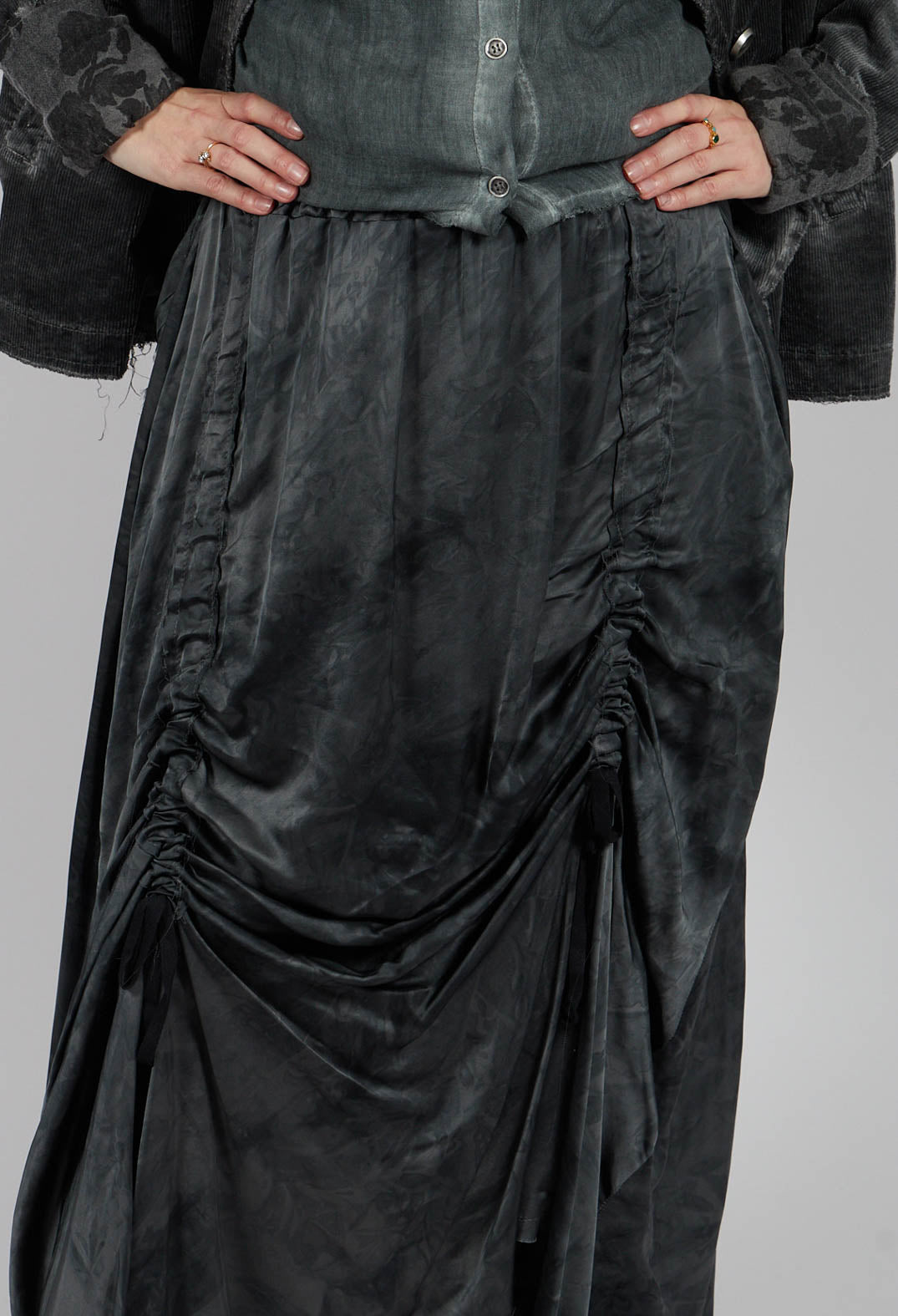 Long Skirt in Emerald Grey