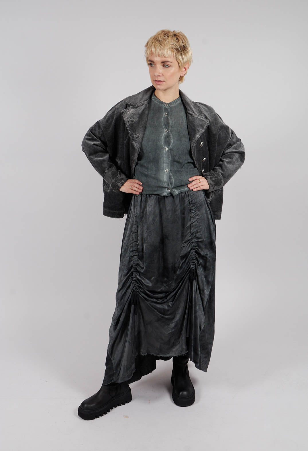 Long Skirt in Emerald Grey