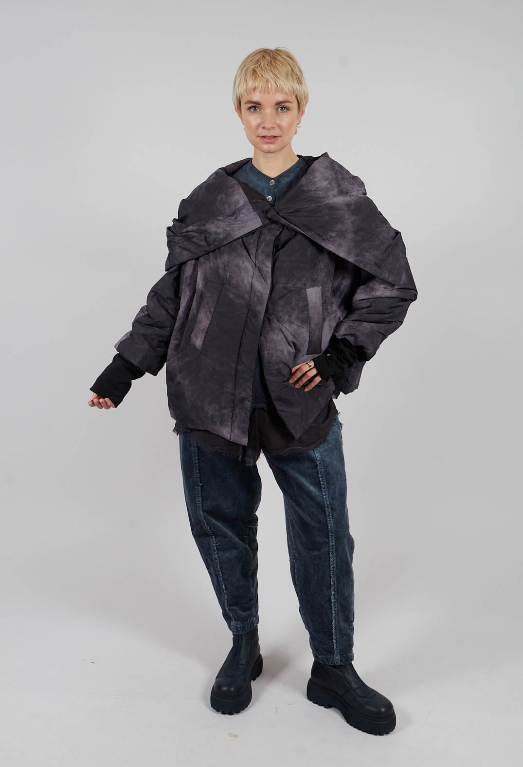 Boxy Padded Jacket in Ash Grey