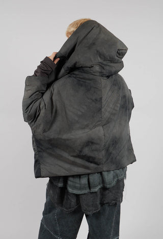 Boxy Padded Jacket in Emerald Grey