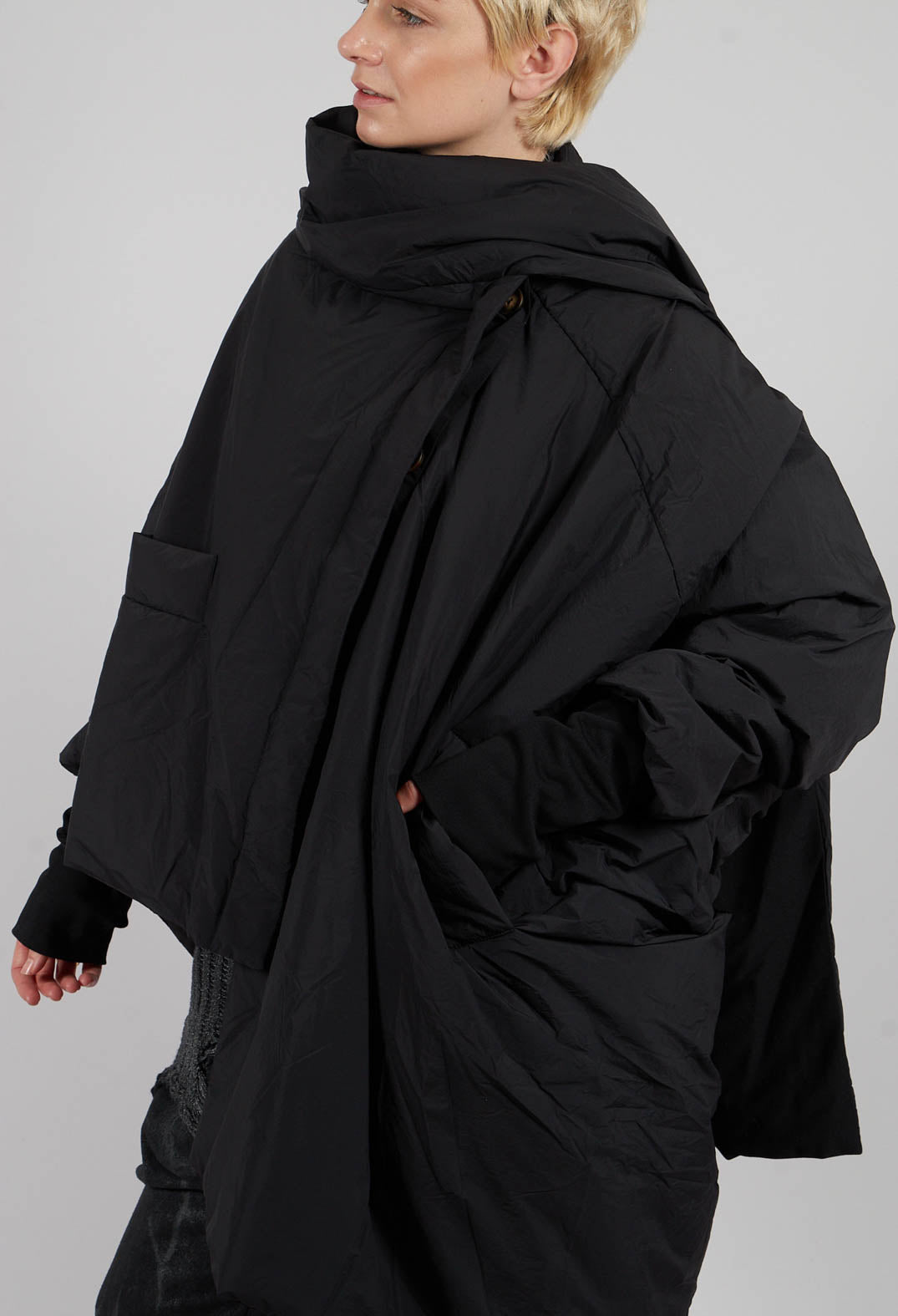 Midi Padded Jacket in Black