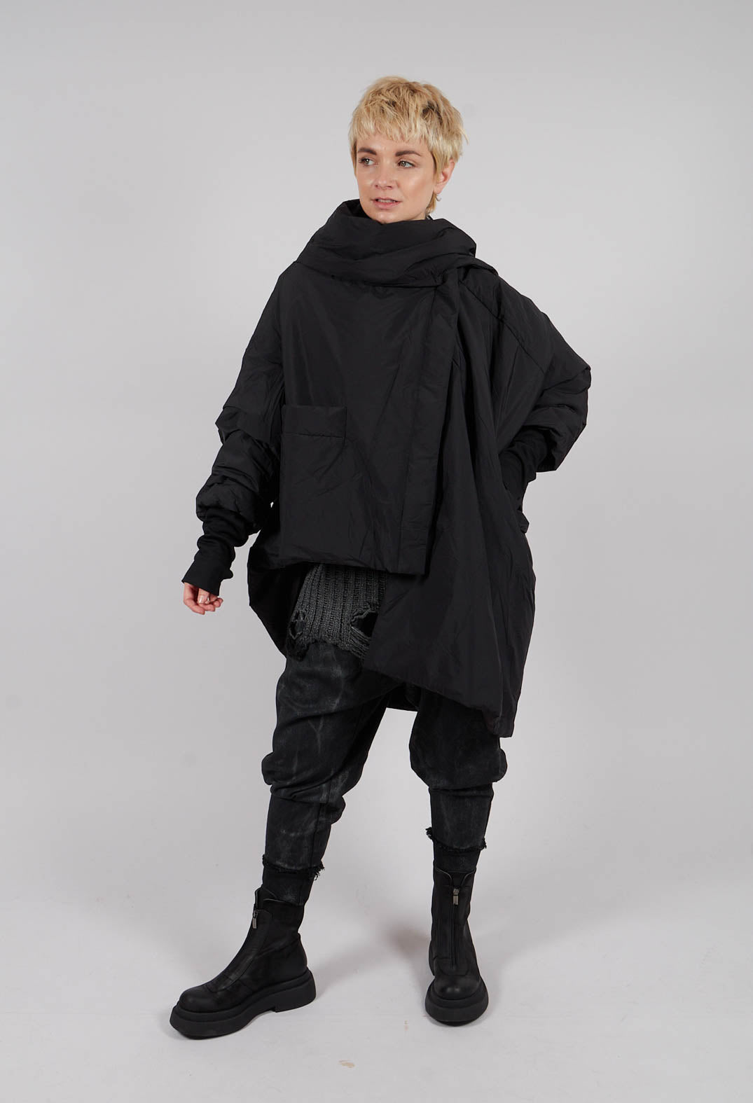Midi Padded Jacket in Black