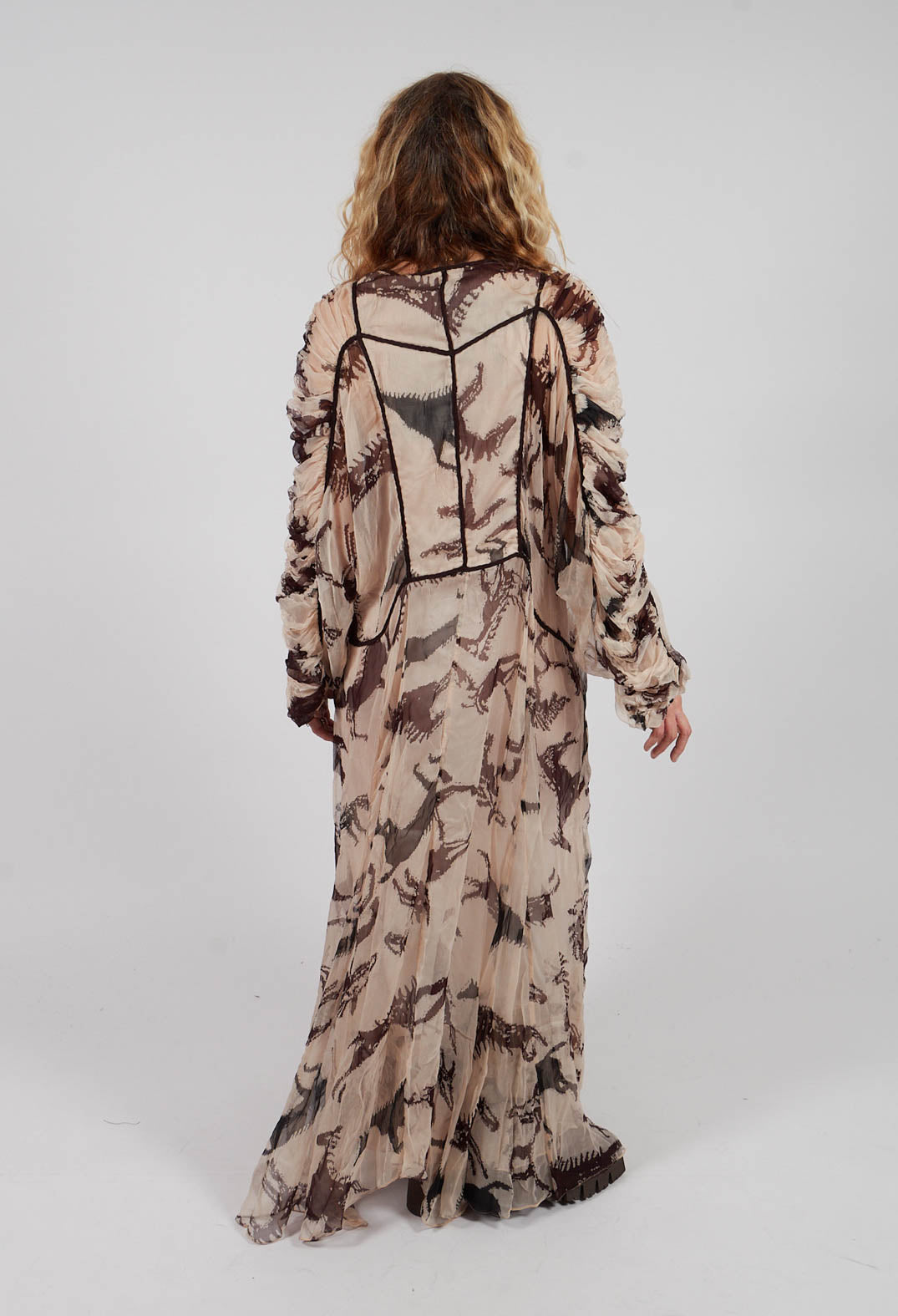 Fortuna Dress in Beige Brown