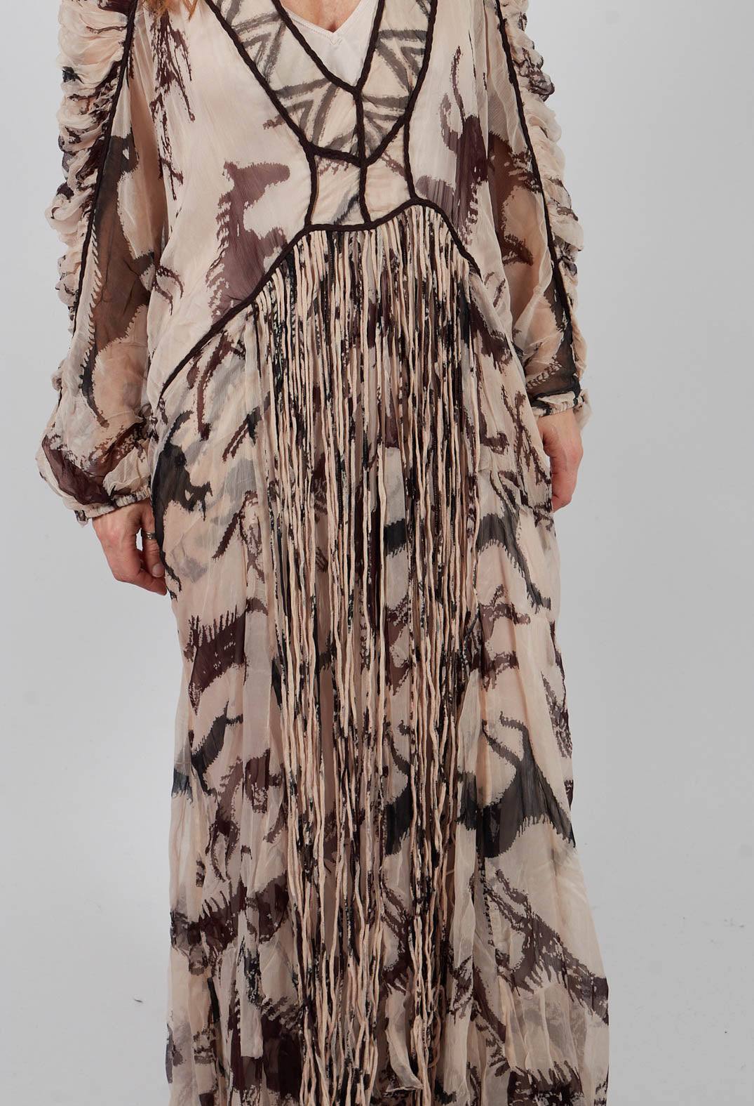 Fortuna Dress in Beige Brown