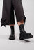 Ankle Boots with Front Zip in Laminati Nero