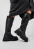 Tall Boots with Buckle Detail in Gasoline Nero