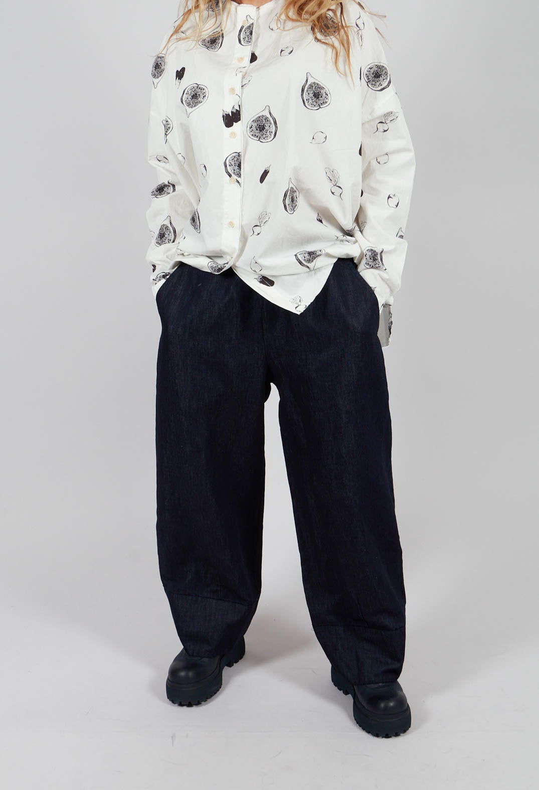 Wide Leg Trousers in Midnight Denim