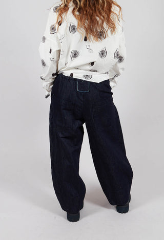 Wide Leg Trousers in Midnight Denim