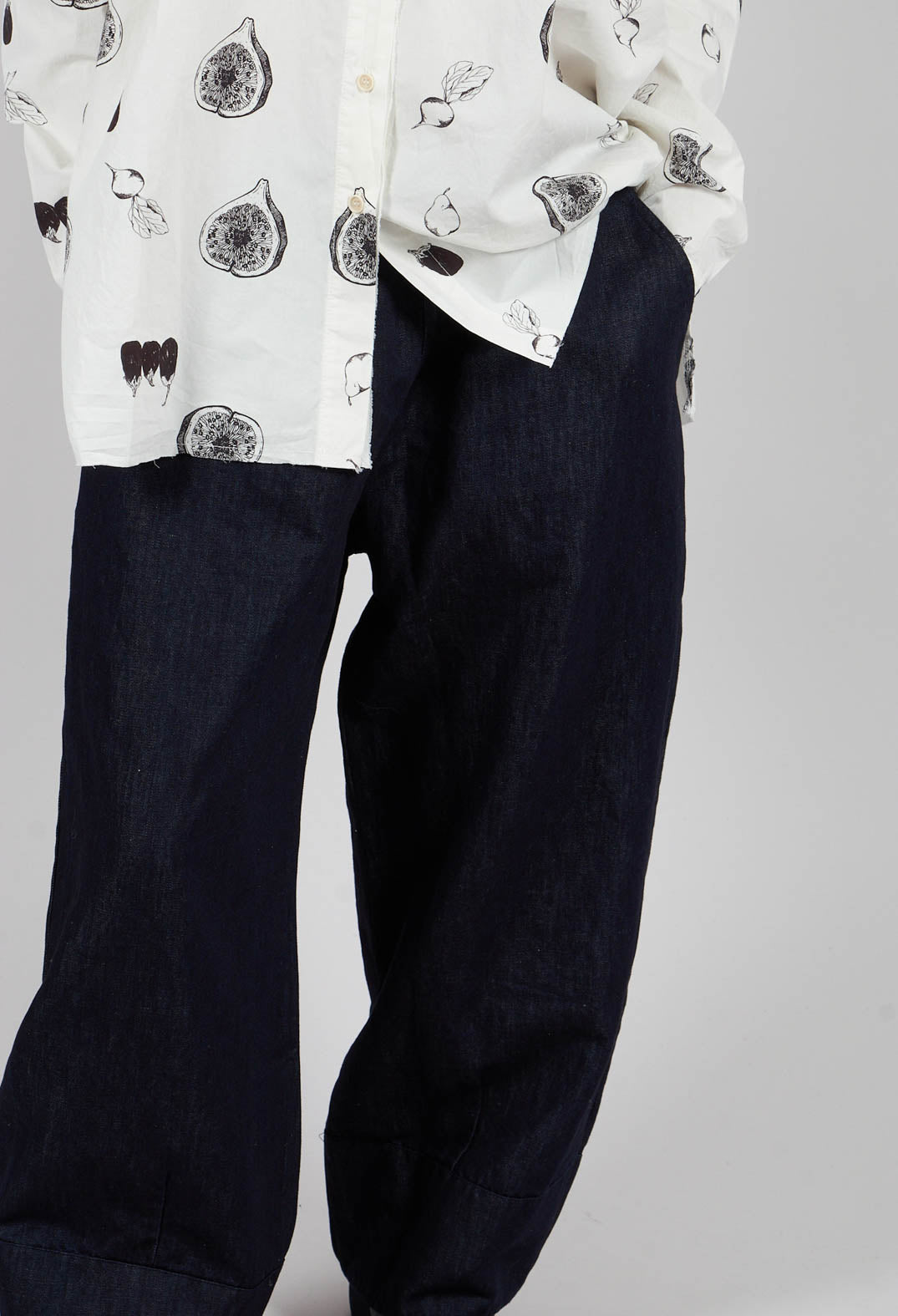 Wide Leg Trousers in Midnight Denim