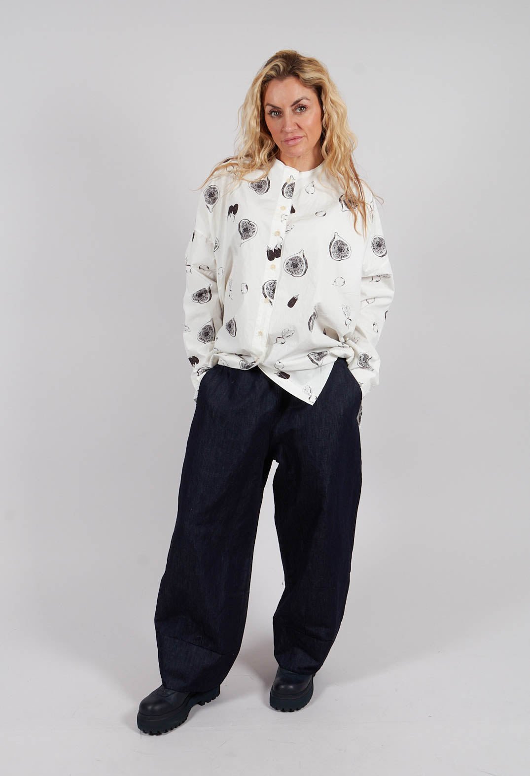 Wide Leg Trousers in Midnight Denim