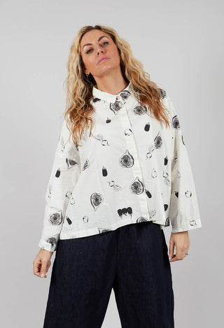 Cropped Shirt in Farmer's Market Print